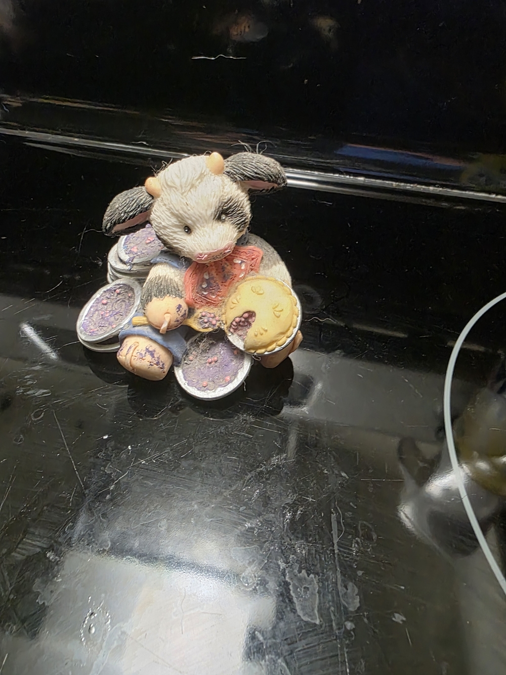 Plush Small Pet Toy in Gray, Cream and Pink - Decorative Small Animal Figurine